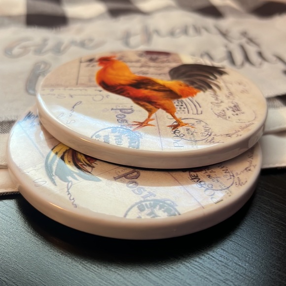 Bundle The Prairie Table runner “Give thanks for family” +ceramic coasters NEW - Picture 16 of 17